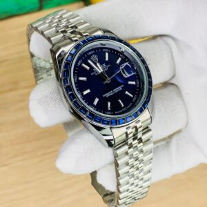 Silver Blue Dial -Blue Stone Watch