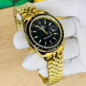 Golden Black Dial -Black Stone Watch