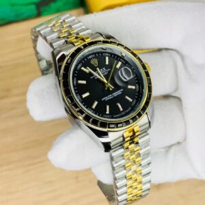 Twotone Black Dial - Black Stone Watch