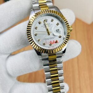 Date Just Model-Twotone  White  Dial Transparent Back  Watch