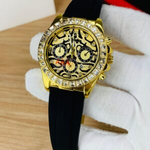 Daytona Stone Rubber Watch-Gold Black f3