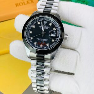 Date Just  Twotone Black CHain  Black Dial