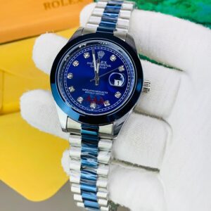 Date Just  Twotone Blue CHain  Blue Dial