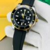 Golden Black Submarine Rubber Belt  Watch