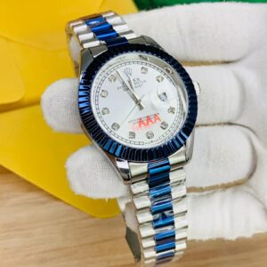 Date Just  Twotone Blue CHain  White Dial 1